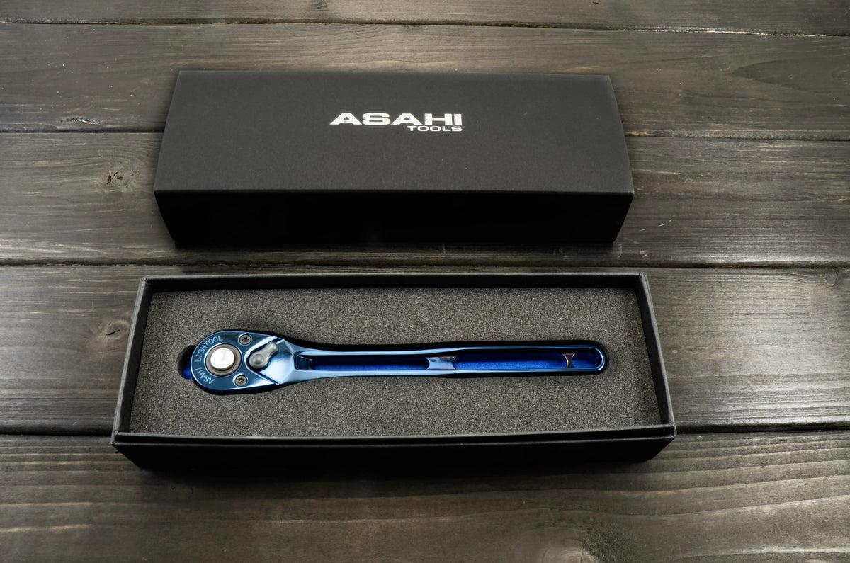 Asahi Tools LIGHTOOL 3/8"SQ. Ratchet Handle Ion Plating metal blue - Limited Edition