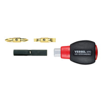 Vessel Cushion 4-way Stubby Screwdriver No.TD-110(Ph No.1/No.2,Slotted 4.5/ 6)