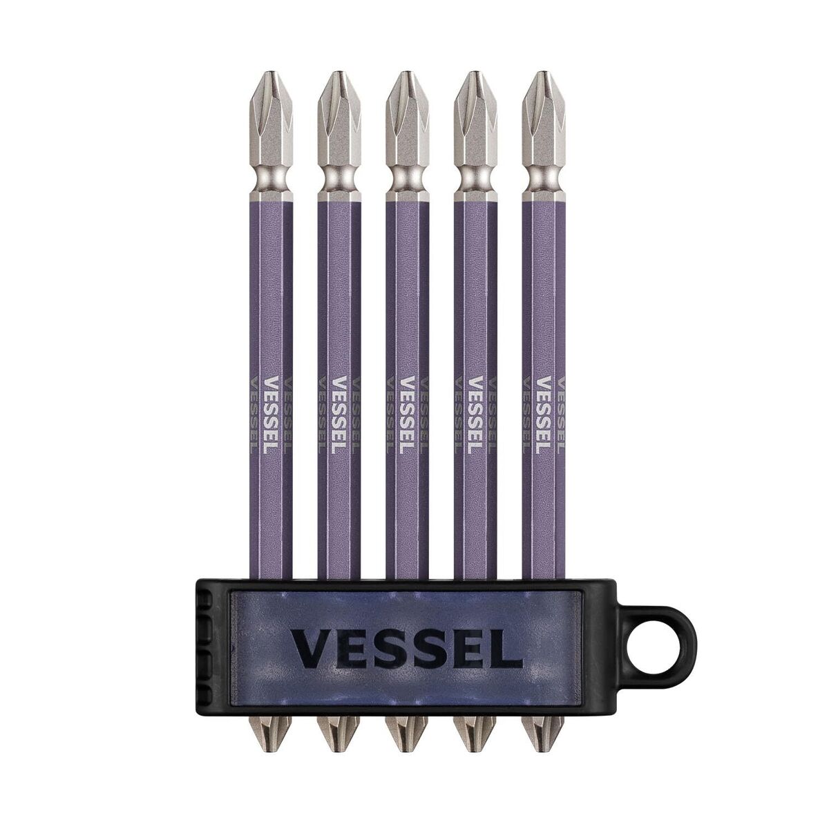 VESSEL Double-headed Gosai Bit Galaxy Purple 5 pieces +2×110mm  (for vessel usb screwdrivers)