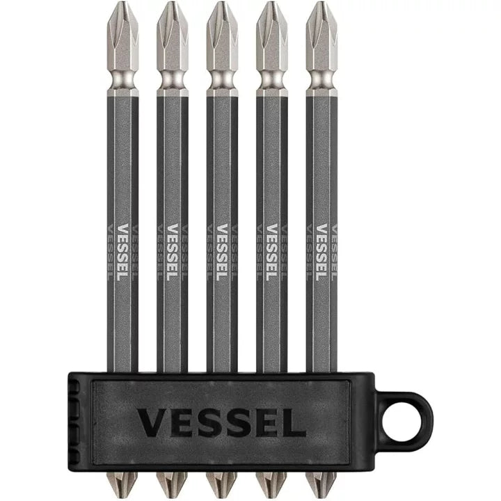 VESSEL Double-headed Gosai Bit Galaxy Black 5 pieces set +2 x 110mm (for vessel usb screwdrivers)