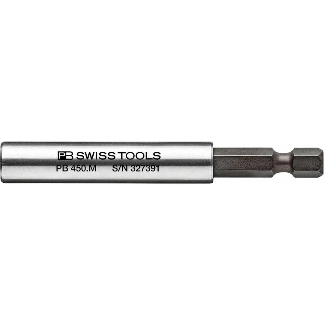PB Swiss Tools PB 450.M 1/4" Bit Holder, Magnetic w/ Retaining Ring, Hex, 75mm