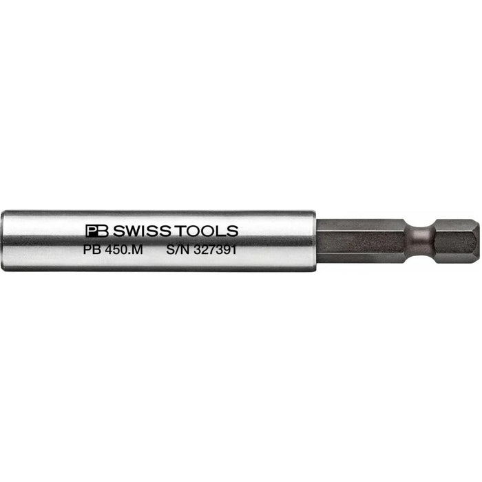 PB Swiss Tools PB 450.M 1/4" Bit Holder, Magnetic w/ Retaining Ring, Hex, 75mm