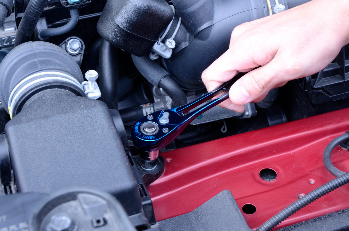 Asahi Tools LIGHTOOL 3/8"SQ. Ratchet Handle Ion Plating metal blue - Limited Edition