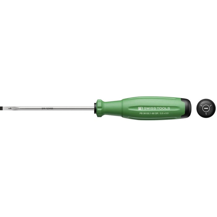 PB Swiss PB 38100.1-90 GR SwissGrip Evo Slotted Screwdriver - 3.5mm