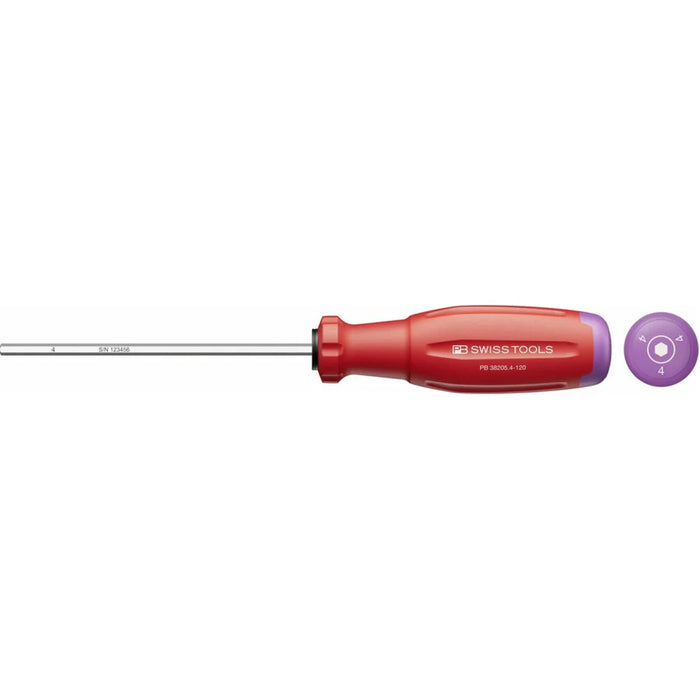 PB Swiss PB 38205.4-120 SwissGrip Evo screwdriver for hex socket screws. - 4 mm