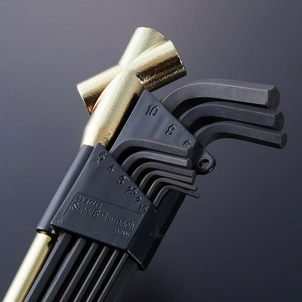 WISE × FUJIYA KUROKIN Ball-End Hex Key Set with Extension Handle 9pc, WLB-2300-BG