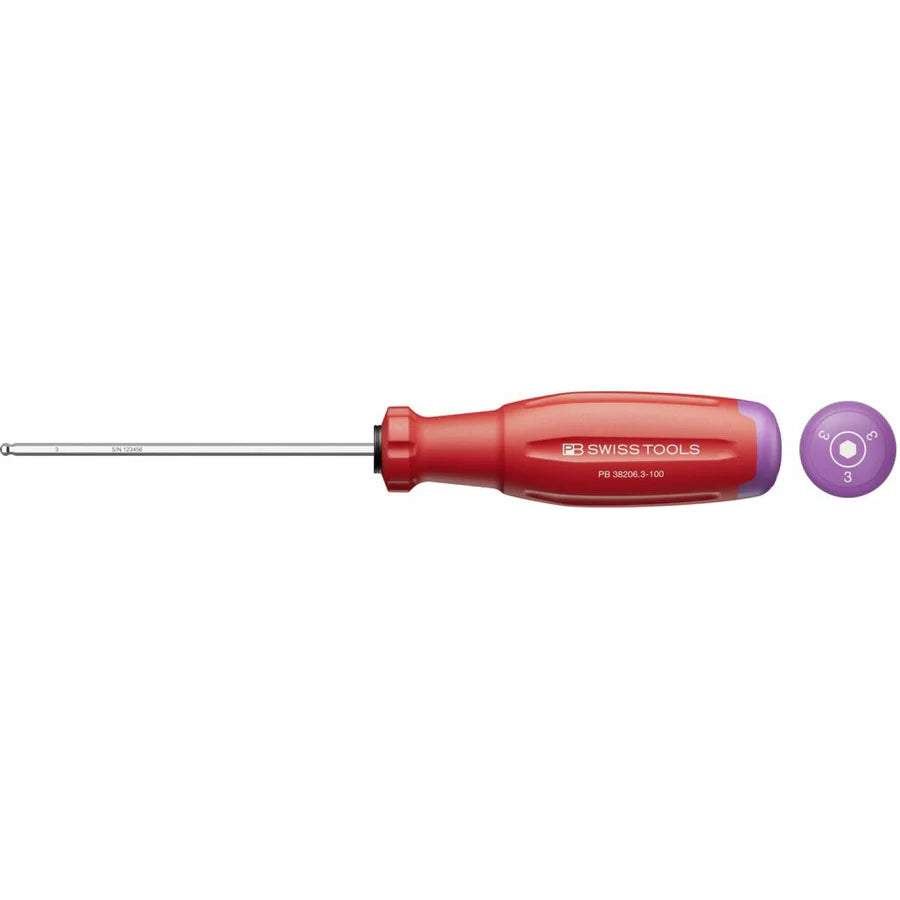 PB Swiss PB 38206.3-100 SwissGrip Evo ball point screwdriver Hex 3 mm