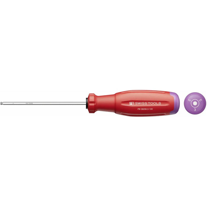 PB Swiss PB 38206.3-100 SwissGrip Evo ball point screwdriver Hex 3 mm