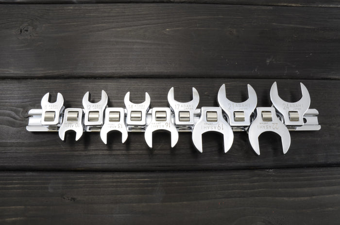 ASAHI [3/8"SQDR]VCS3110 Crowfoot Wrench Set, Spanner Type 11Pcs.