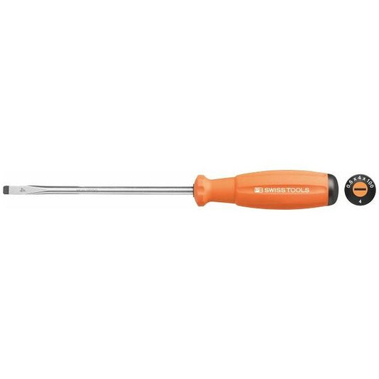 PB Swiss Screwdriver for slot-head, with 2-component SwissGrip handle 6,5 mm