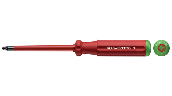 PB Swiss 5192.2 100 Classic VDE Screwdriver Pozi PZ2 x 100mm