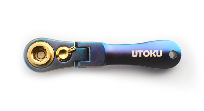 UTOKU TOOLS mini ratchet - New Indigo Titanium Plated
