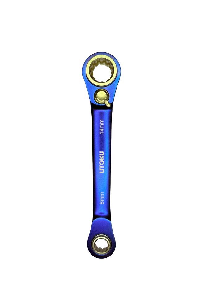 UTOKU TOOLS 4 in 1 ratchet wrench - New Indigo Titanium plated