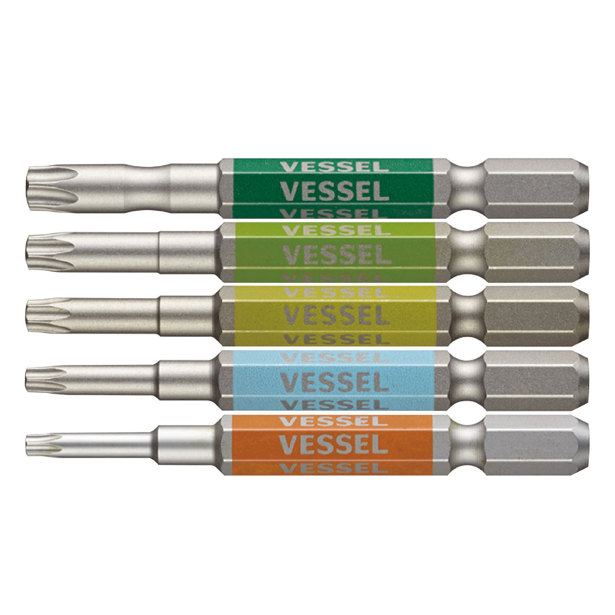 Vessel Single End TORX GO-SAI Bit 5-Piece Set (Assorted) No.GS5P-33 Assorted 5PC Set (For Vessel usb screwdrivers)