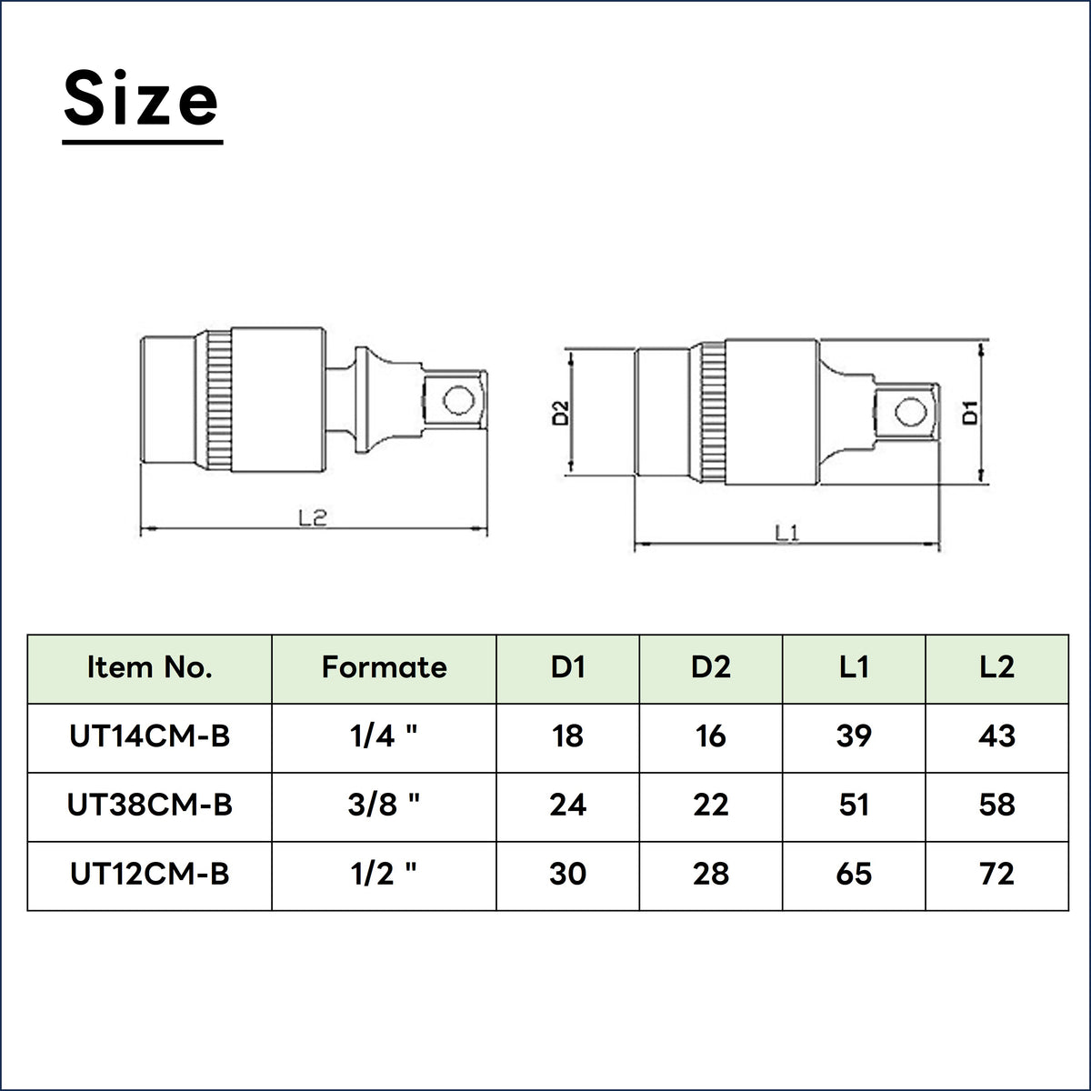 Utoku Tools 1/4 inch Wobble Socket Adapter