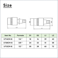 Utoku Tools 1/4 inch Wobble Socket Adapter
