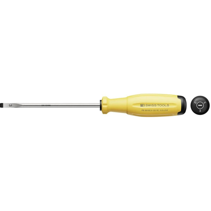PB Swiss PB 38100.3-120 YE SwissGrip Evo slotted screwdriver 5.5 x 0.8