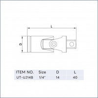 Utoku Tools 1/4" square universal Joint