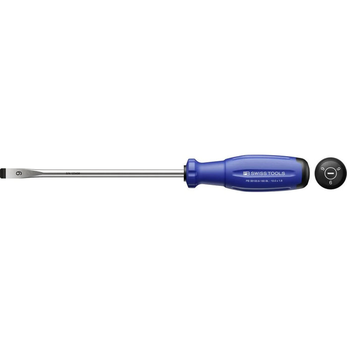 PB Swiss PB 38100.6-180 BL SwissGrip Evo slotted screwdriver 10.0 x 1.6