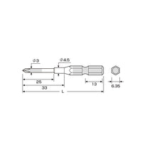 Anex Colour bits precision 5 pieces set 65mm ( For Vessel usb electric screwdrivers)