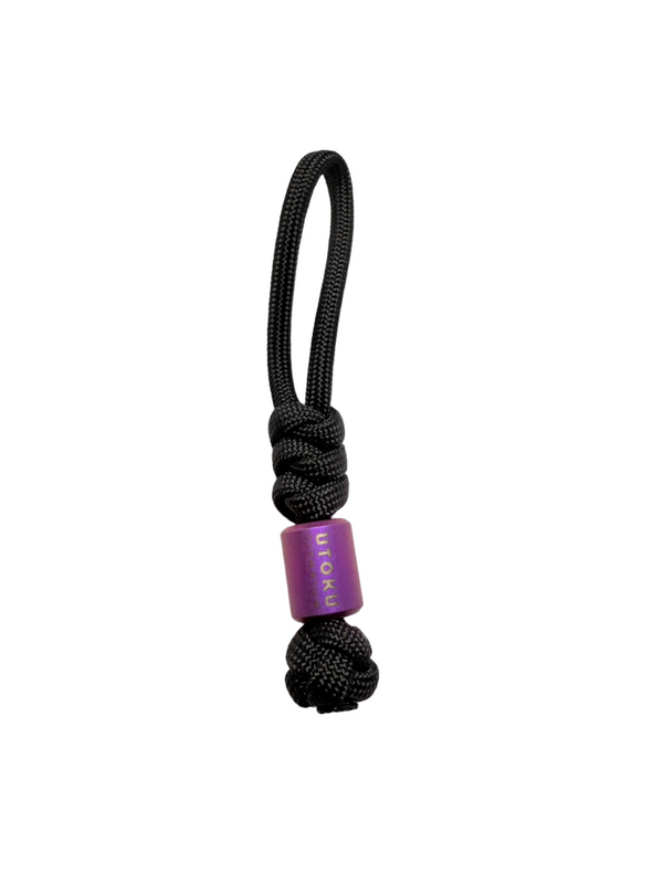 UTOKU TOOLS Titanium Alloy Pendant With Black Paracord - Purple
