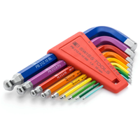 PB Swiss 212.H-10 RB 9 Piece RainBow Hex Key Set Ball End 1.5-10mm