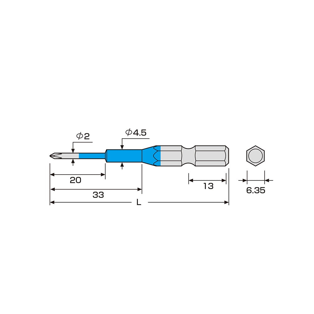 Anex Colour bits precision 5 pieces set 65mm ( For Vessel usb electric screwdrivers)