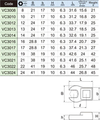 ASAHI [3/8"SQDR]VCS3110 Crowfoot Wrench Set, Spanner Type 11Pcs.