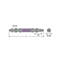 Anex Black Dragon Tough Bit Slim Type Set of 2 +2 x 65 (For Vessel usb electric screwdrivers)