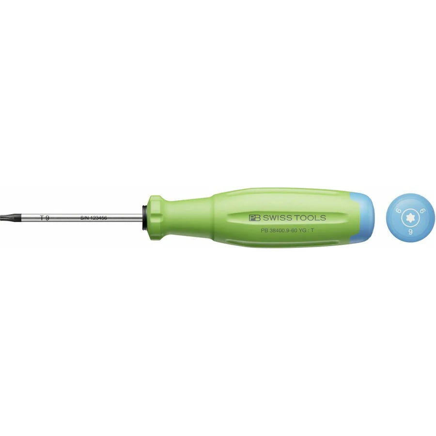 PB Swiss PB 38400.9-60 YG SwissGrip Evo Screwdriver for Torx Screws-T9