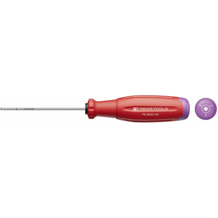 PB Swiss PB 38206.2-80 SwissGrip Evo ball point screwdriver Hex 2 mm