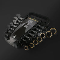 Fujiya CWL-7S-BG Flex Ratchet Combination Wrench Set 7-piece KUROKIN (Black & Gold)