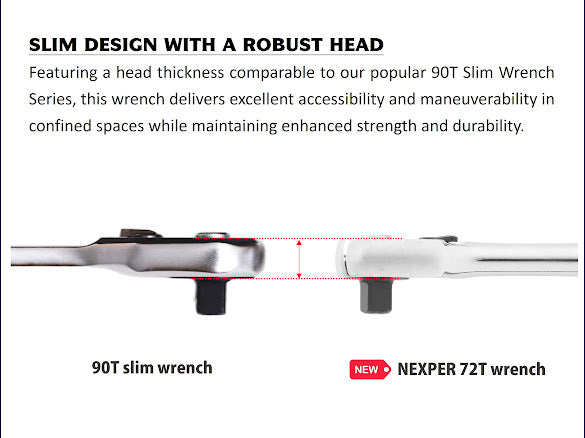 New Utoku Tools Nexper UT-NPR472 1/2 inch Slim head ratchet