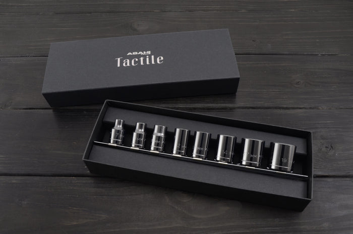 Asahi VO3080K [3/8"SQDR] Tactile Socket Wrench Set 8Pcs (Metal Black)