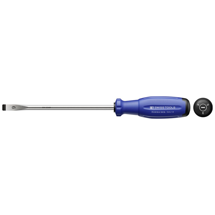 PB Swiss 38100 RB RainBow SwissGrip Evo Slotted Screwdriver 10x180mm