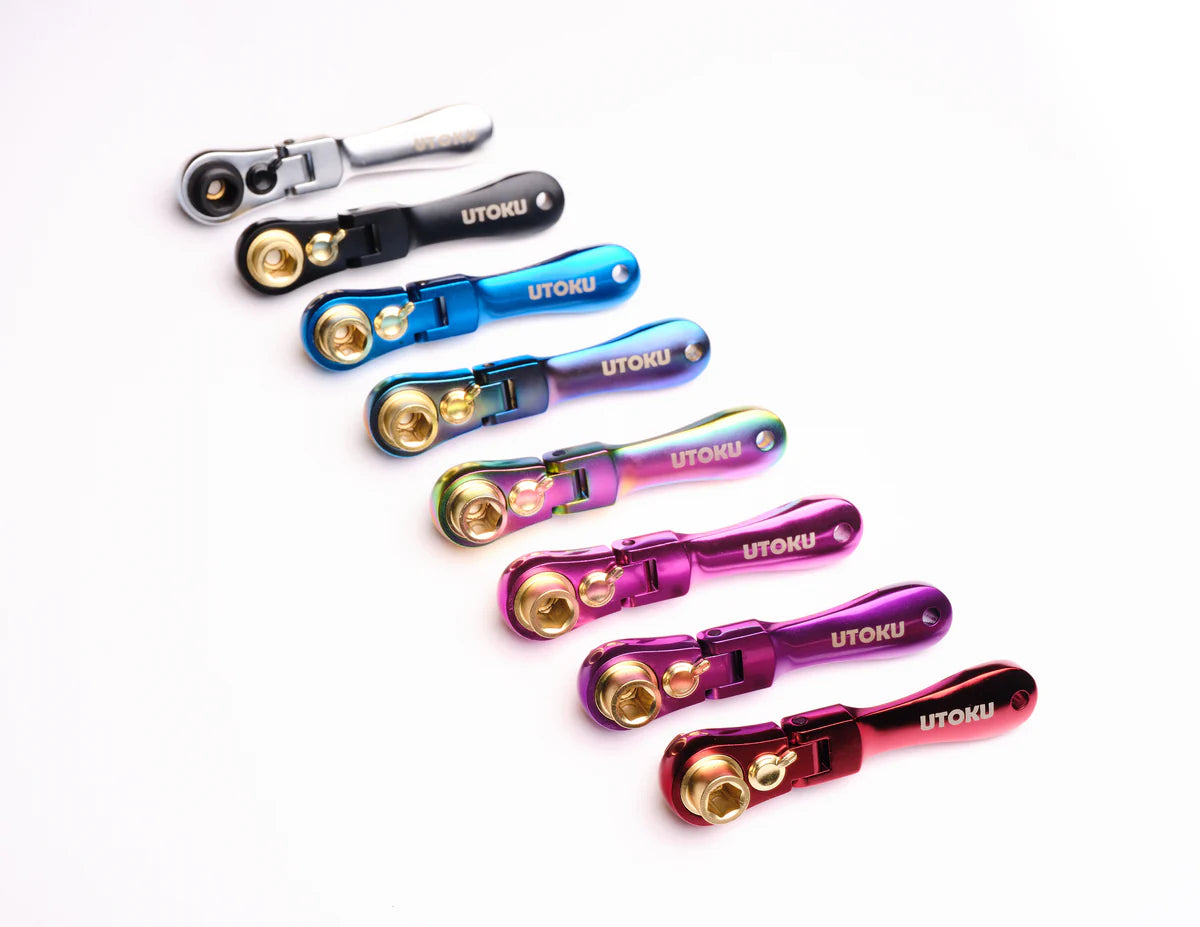 UTOKU TOOLS mini ratchet - New Indigo Titanium Plated