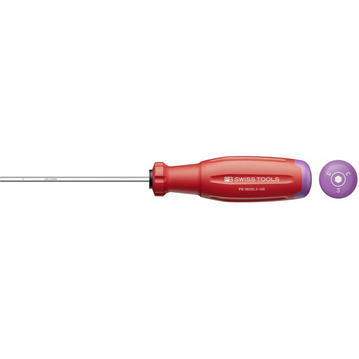 PB Swiss PB 38205.3-100 SwissGrip Evo screwdriver for hex socket screws - 3 mm