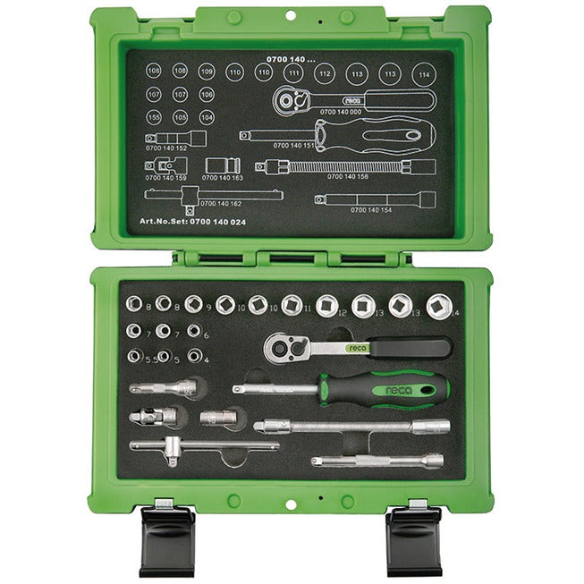 Reca Socket set, 1/4 inch, 24 pieces