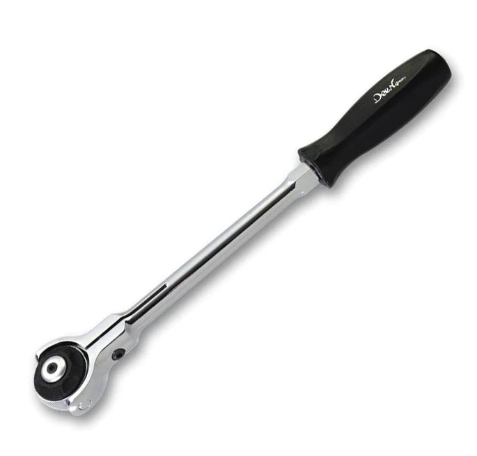 DEEN 1/4SQ Full Turn Round Long Swivel Ratchet