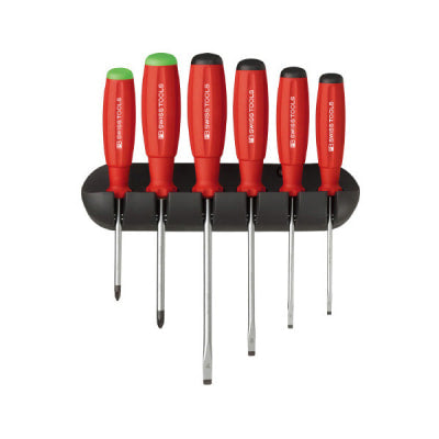 PB Swiss Tools PB 8245.CBB Slotted/Pozidriv Screwdriver Set  6-Piece