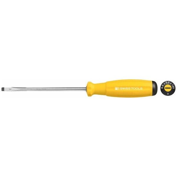 PB Swiss Screwdriver for slot-head, with 2-component SwissGrip handle 5,5 mm