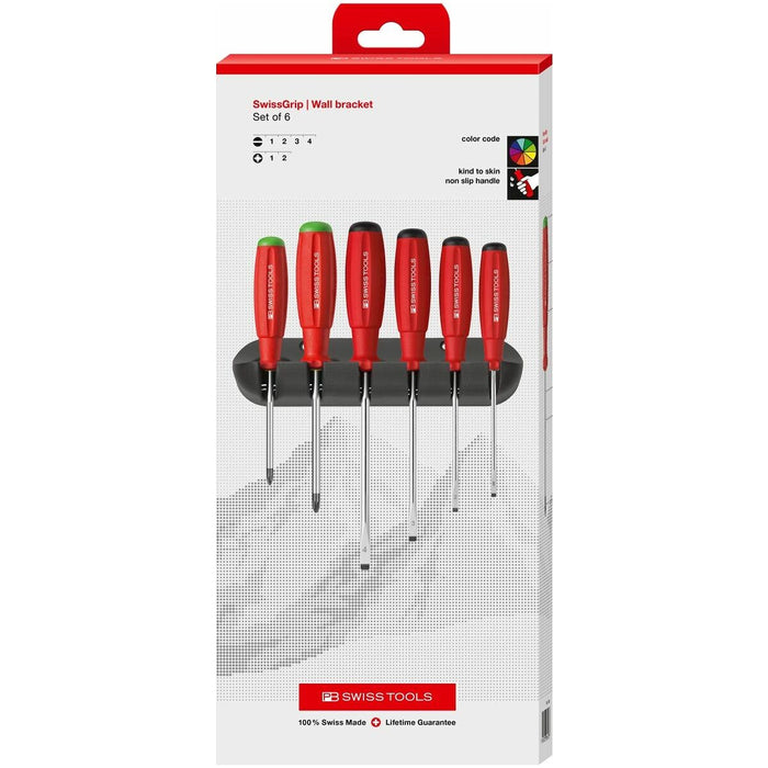 PB Swiss Tools PB 8245.CBB Slotted/Pozidriv Screwdriver Set  6-Piece