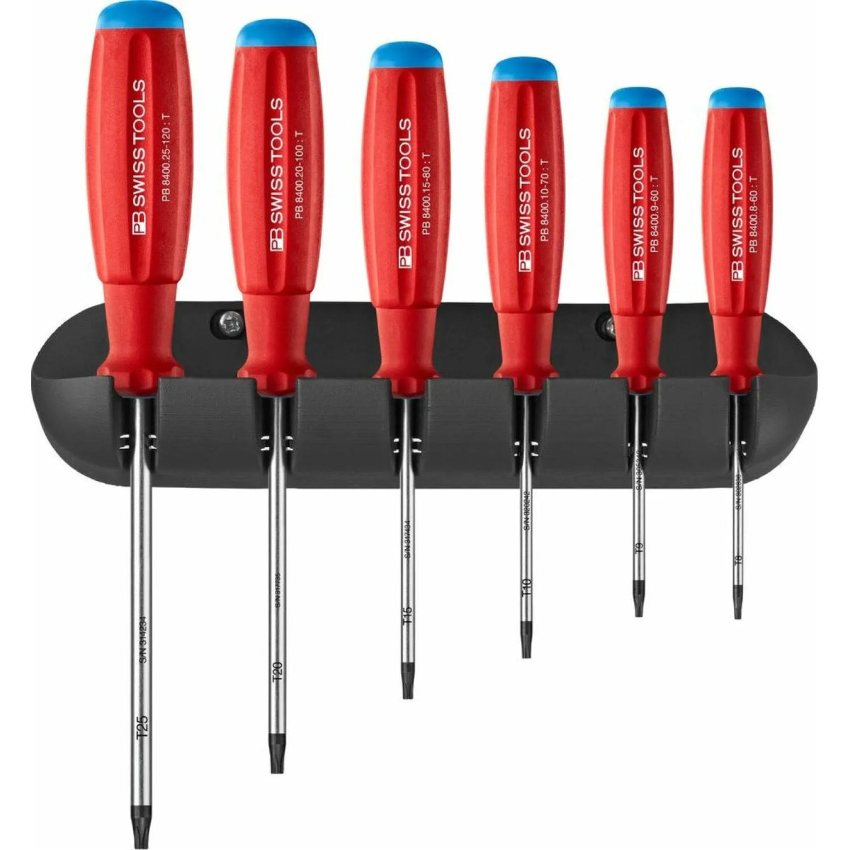 PB Swiss Tools PB8440 SwissGrip screwdriver set for Torx® screws, with wall mount.