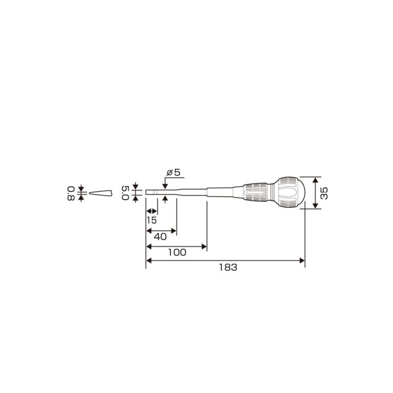 Anex Slim insulated screwdriver -5×100