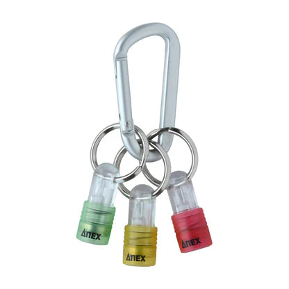 ANEX Bit Holder, Quick Type, Carabiner Included, Set of 3 (Green/Yellow/Red)