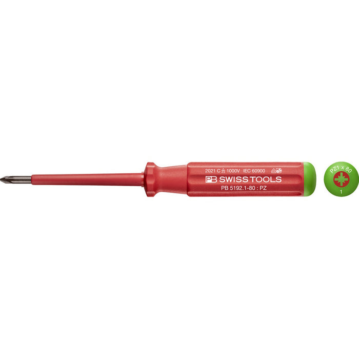 PB Swiss Tools 5192.1-80
Classic VDE screwdriver Pozidriv size PZ1