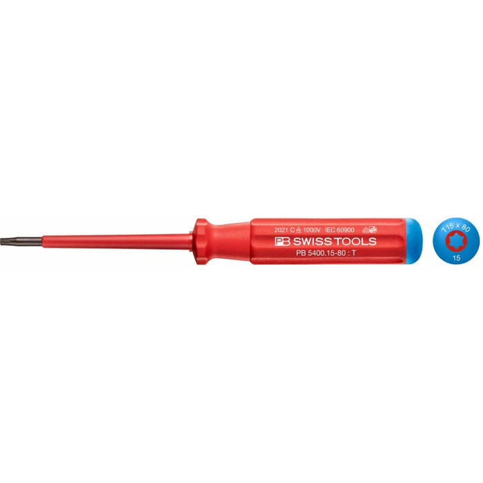 PB Swiss Tools PB 5400.15-80 Classic VDE screwdriver, TORX® , Size 15