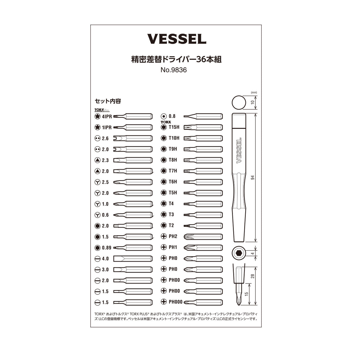 Precision driver 36-pc set No.9836