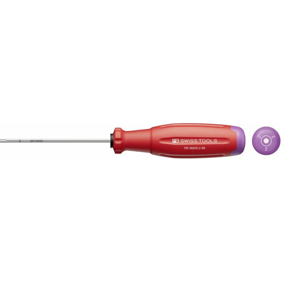 PB Swiss PB 38205.2-80 SwissGrip Evo screwdriver for hex socket screws. - 2 mm