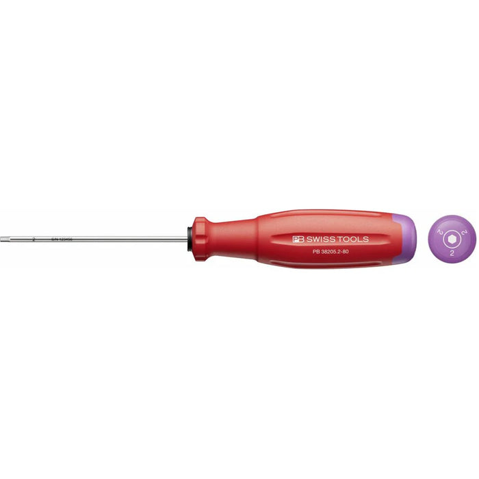 PB Swiss PB 38205.2-80 SwissGrip Evo screwdriver for hex socket screws. - 2 mm